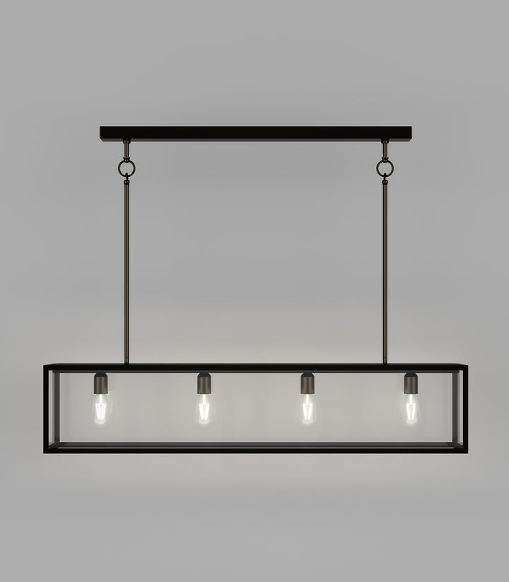 Dover Long 4Lt Lantern - Old Bronze & Clear Glass
