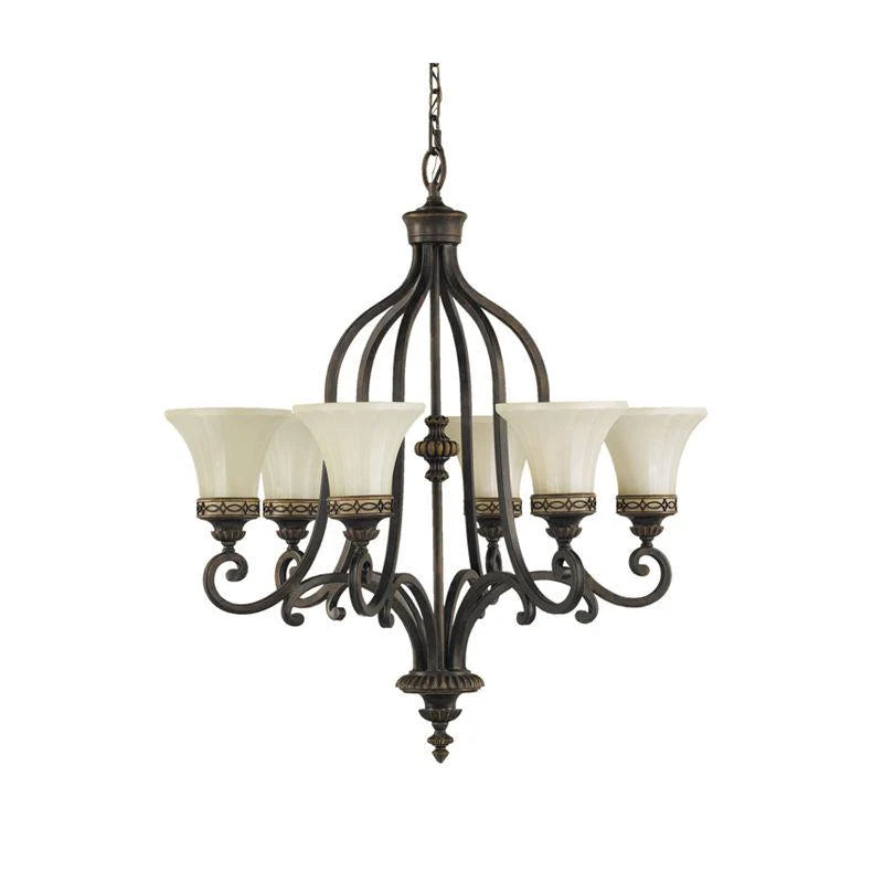 Drawing Room Chandelier E27 in Walnut (4LT/6LT/9LT/18LT)