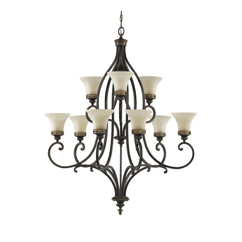 Drawing Room Chandelier E27 in Walnut (4LT/6LT/9LT/18LT)