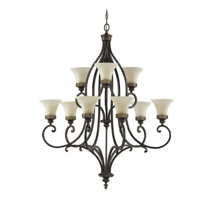 Drawing Room Chandelier E27 in Walnut (4LT/6LT/9LT/18LT)
