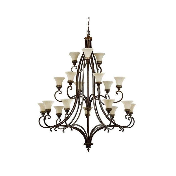 Drawing Room Chandelier E27 in Walnut (4LT/6LT/9LT/18LT)