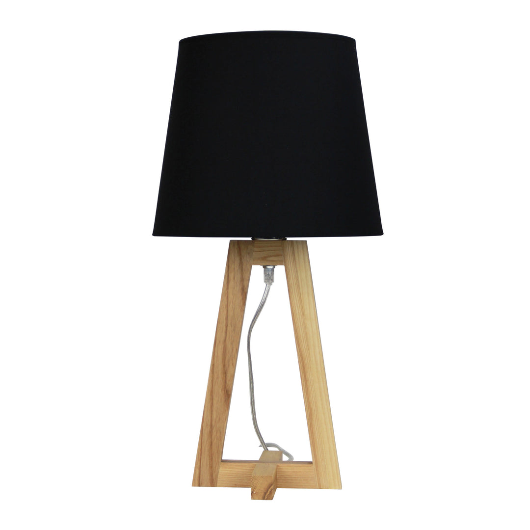 EDRA Black Scandi Table Lamp with Black Cotton Shade