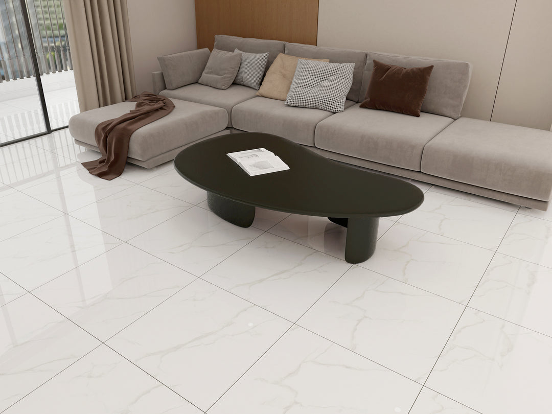 Carrara Gloss Tile 600x600