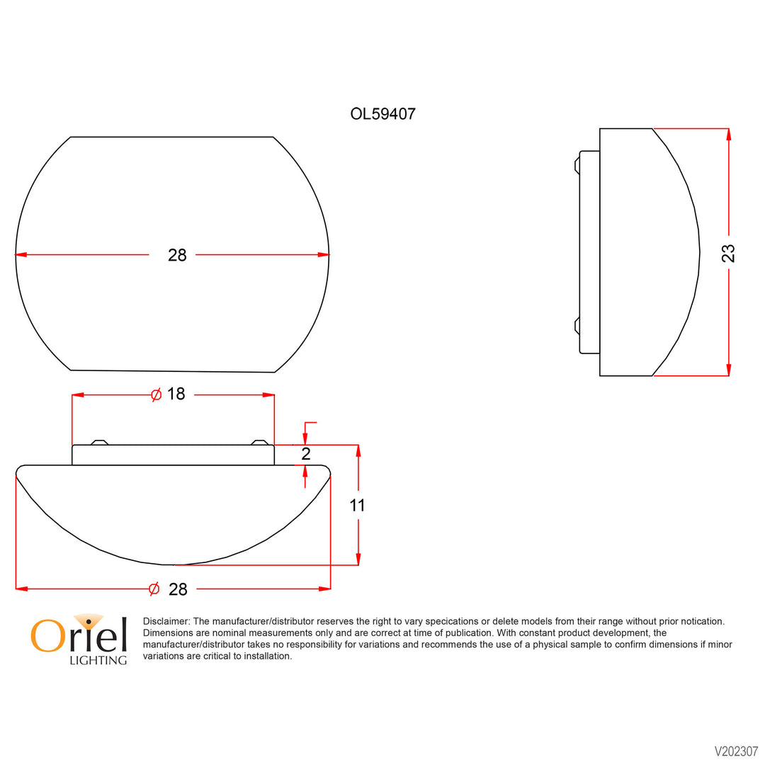ELBA Opal Matt 28cm Wall Light