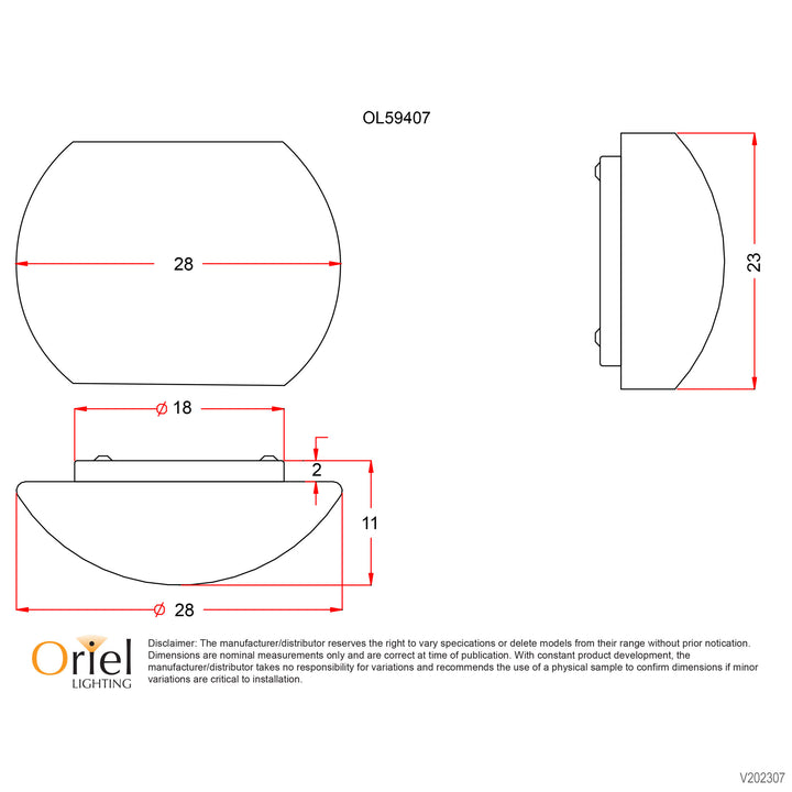 ELBA Opal Matt 28cm Wall Light