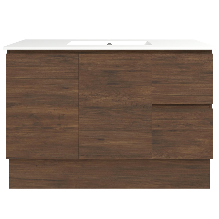 Elemental Vanity Aged Walnut 1200mm Centre Bowl Alpha Top Floor Standing