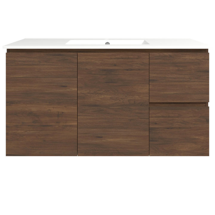 Elemental Vanity Aged Walnut 1200mm Centre Bowl Alpha Top Floor Standing
