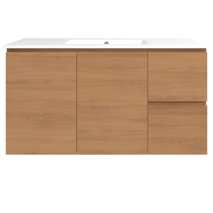 Elemental Vanity Tassie Oak 1200mm Centre Bowl Alpha Top Floor Standing