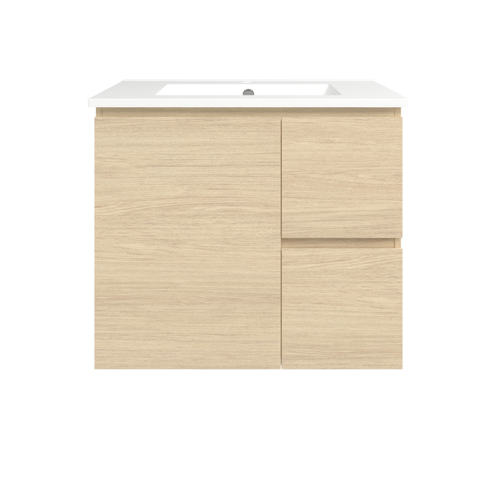 Elemental Vanity Silk Primavera Oak 750mm Centre Bowl Alpha Top Floor Standing
