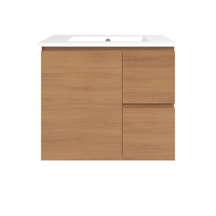Elemental Vanity Tassie Oak 750mm Centre Bowl Alpha Top Floor Standing