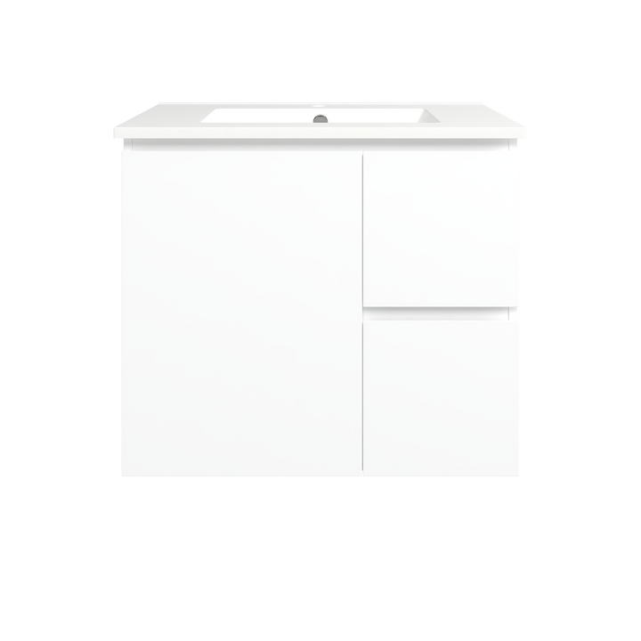 Elemental Vanity White Ultra Matt 750mm Centre Bowl Alpha Top Floor Standing