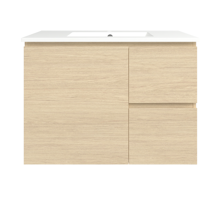Elemental Vanity Silk Primavera Oak 900mm Centre Bowl Alpha Top Floor Standing