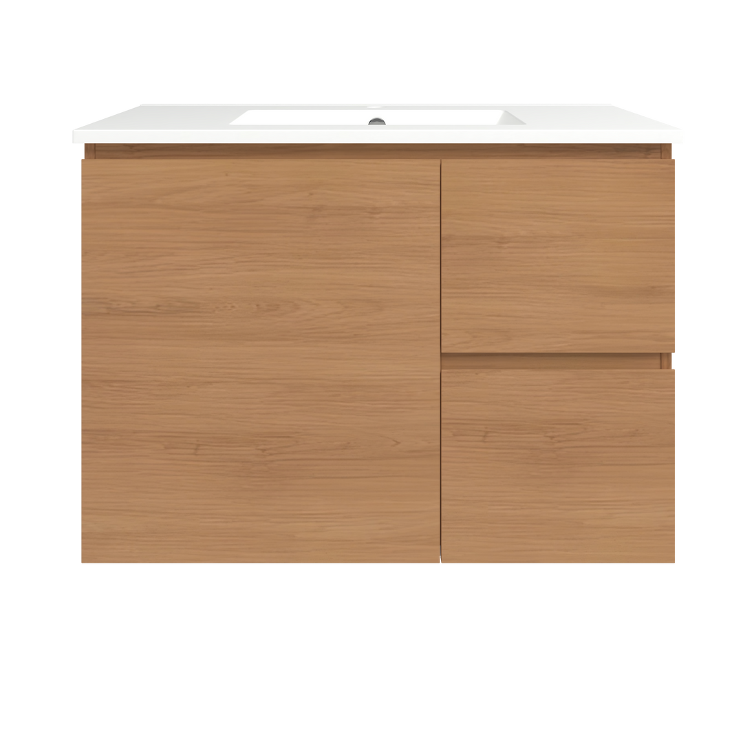 Elemental Vanity Tassie Oak 900mm Centre Bowl Alpha Top Floor Standing