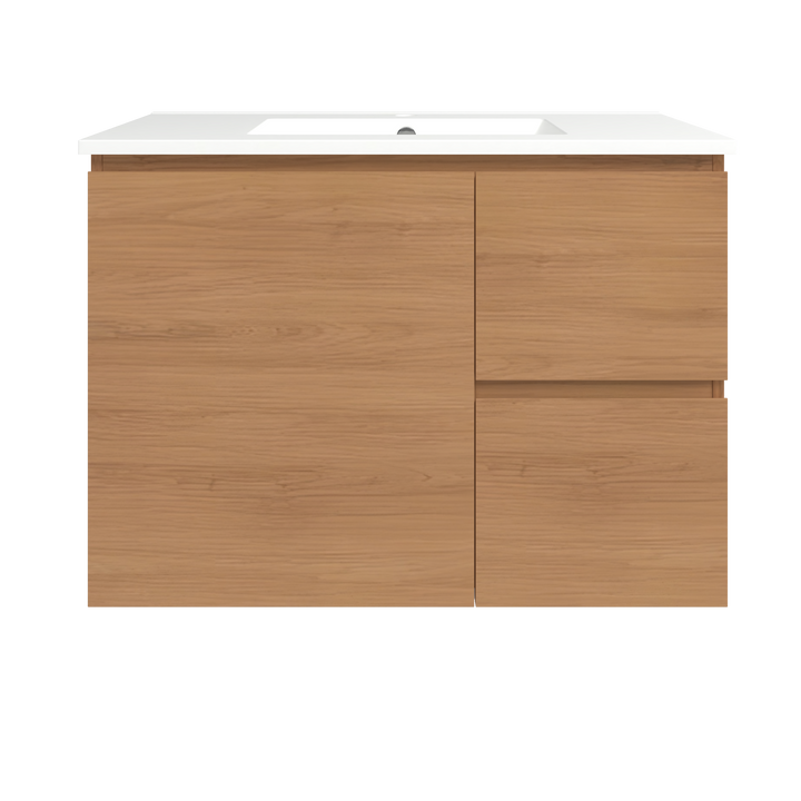 Elemental Vanity Tassie Oak 900mm Centre Bowl Alpha Top Floor Standing