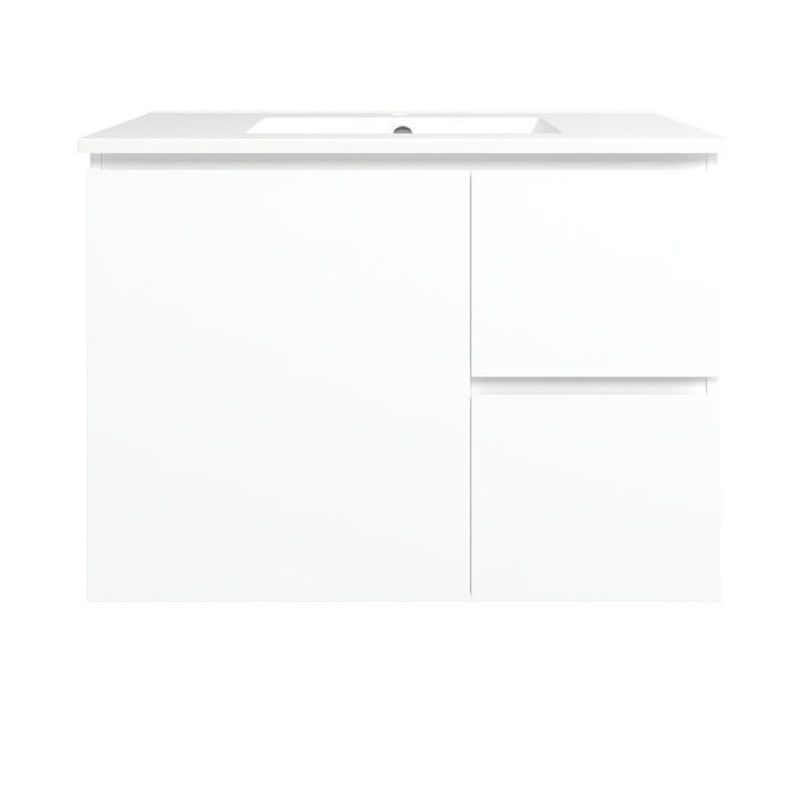 Elemental Vanity White Ultra Matt 900mm Centre Bowl Alpha Top Floor Standing