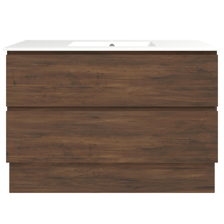Elemental Plus Vanity Aged Walnut 1200mm Centre Bowl Alpha Top Floor Standing