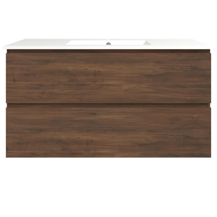 Elemental Plus Vanity Aged Walnut 1200mm Centre Bowl Alpha Top Floor Standing