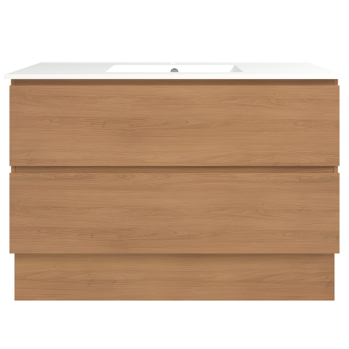 Elemental Plus Vanity Tassie Oak 1200mm Centre Bowl Alpha Top Floor Standing