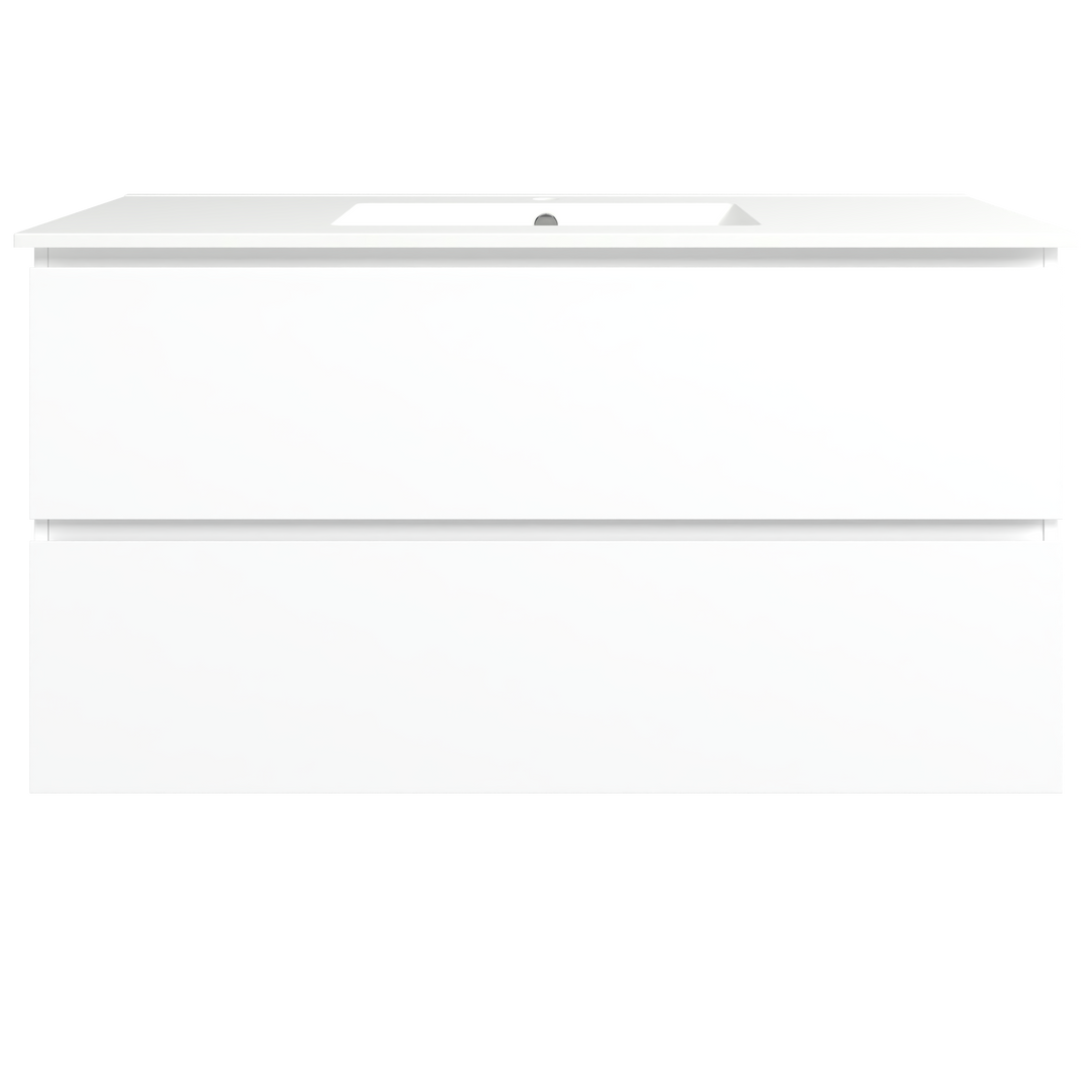 Elemental Plus Vanity White Ultra Matt 1200mm Centre Bowl Alpha Top Floor Standing