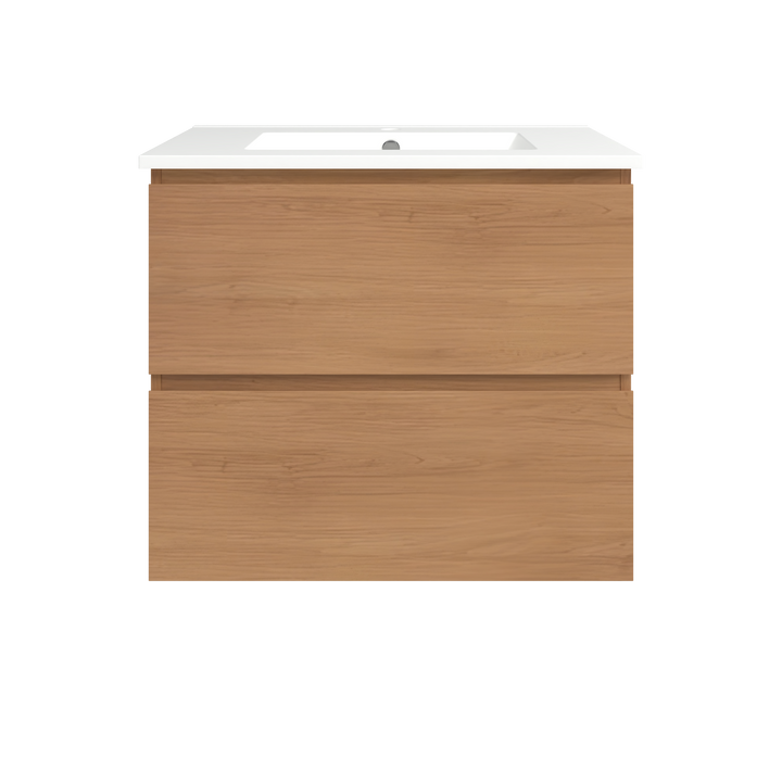 Elemental Plus Vanity Tassie Oak 750mm Centre Bowl Alpha Top Floor Standing