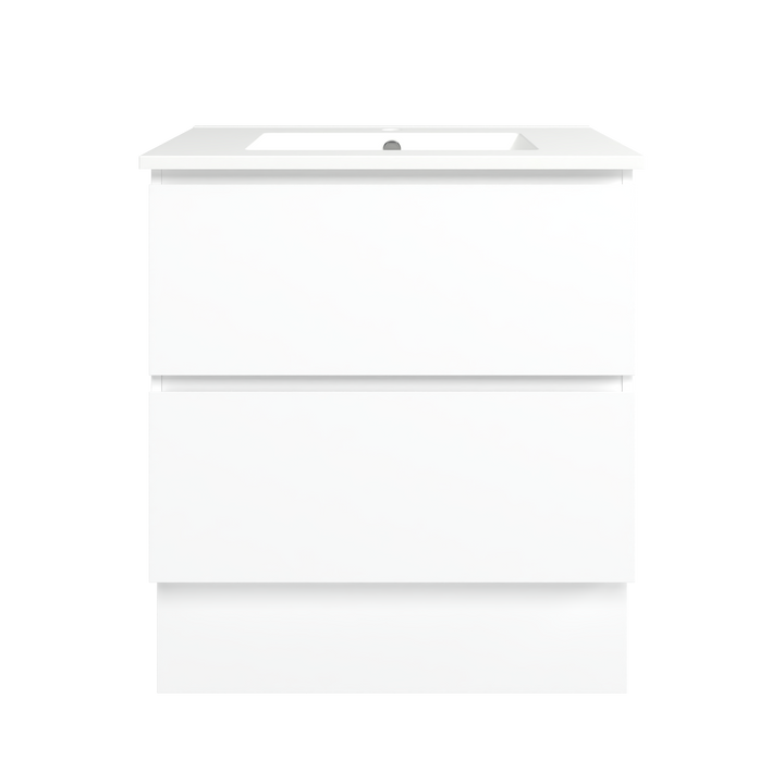 Elemental Plus Vanity White Ultra Matt 750mm Centre Bowl Alpha Top Floor Standing