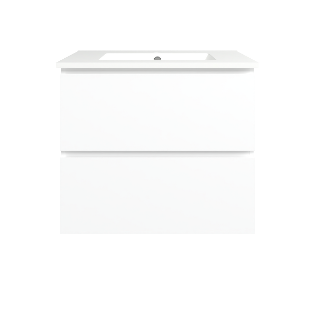 Elemental Plus Vanity White Ultra Matt 750mm Centre Bowl Alpha Top Floor Standing
