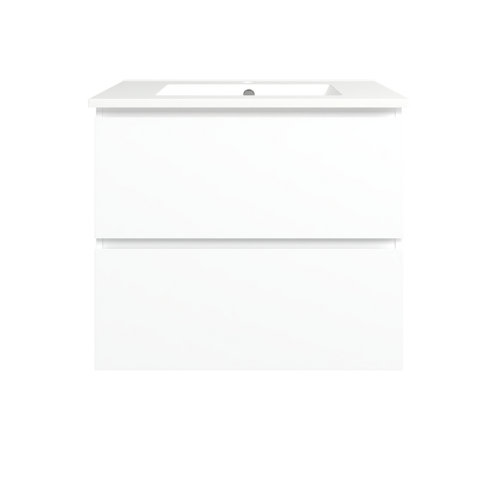 Elemental Plus Vanity White Ultra Matt 750mm Centre Bowl Alpha Top Floor Standing
