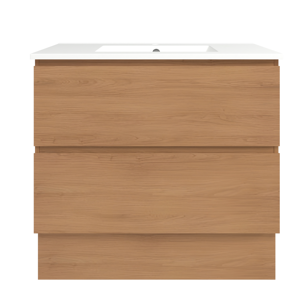 Elemental Plus Vanity Tassie Oak 900mm Centre Bowl Alpha Top Floor Standing