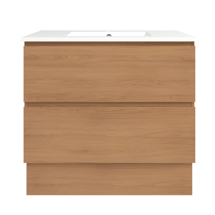 Elemental Plus Vanity Tassie Oak 900mm Centre Bowl Alpha Top Floor Standing