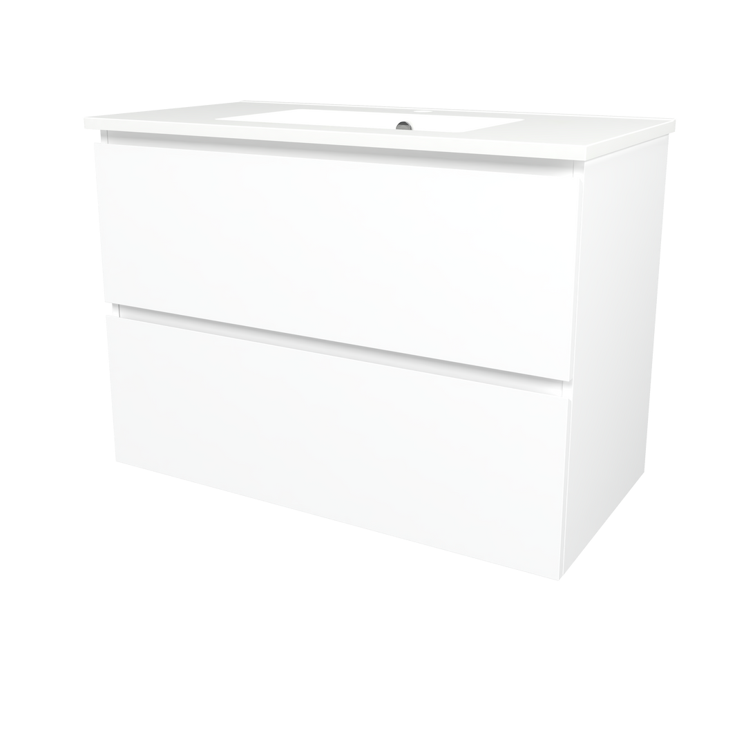 Elemental Plus Vanity White Ultra Matt 900mm Centre Bowl Alpha Top Floor Standing