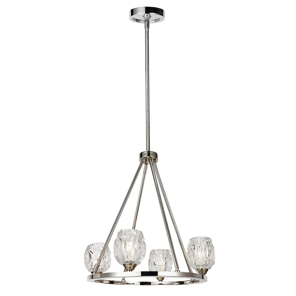 Rubin LED Chandelier 4Lt 12w Polished Nickel