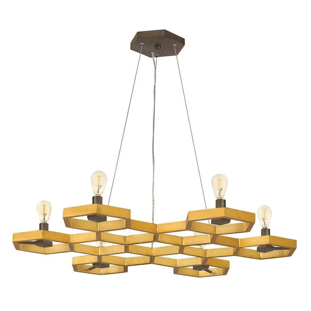 Moxie 6Lt Chandelier in Sunset Gold