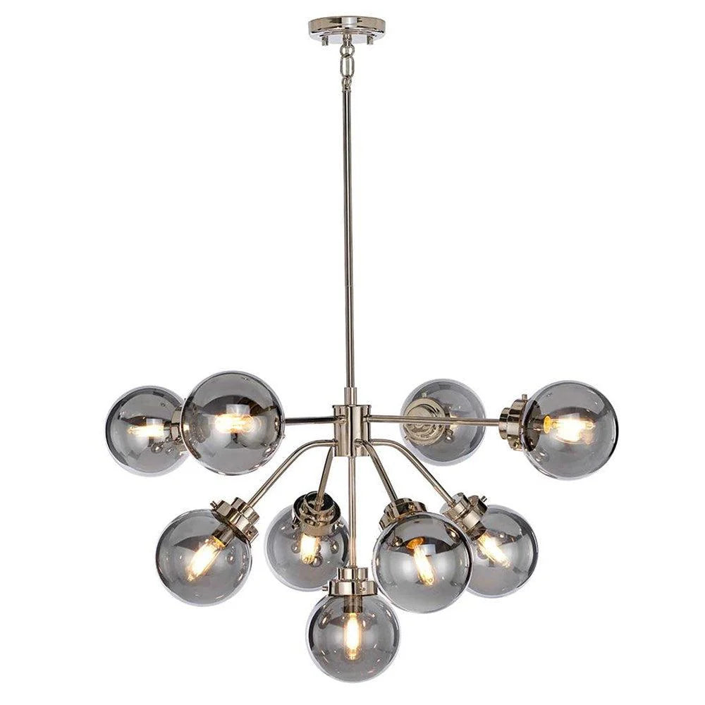 Kula 9Lt Chandelier in Polished Nickel