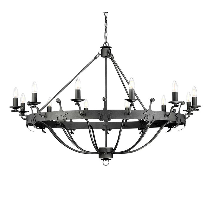 Windsor 12Lt Chandelier E14 in Gold Patina or Graphite