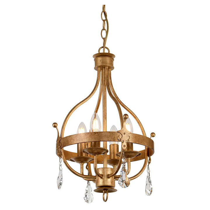 Windsor 4Lt Chandelier E14 in Gold Patina or Graphite