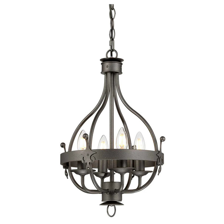 Windsor 4Lt Chandelier E14 in Gold Patina or Graphite