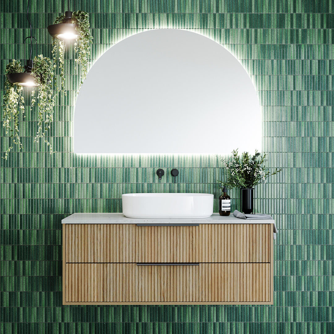 Emmett 1200mm Centre WG Basin Silk Surface AC Top Wall-Hung Vanity