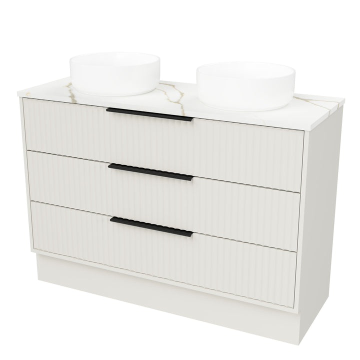 Emmett 1200mm Double WG Basin Silk Surface AC Top Floor-Standing Vanity