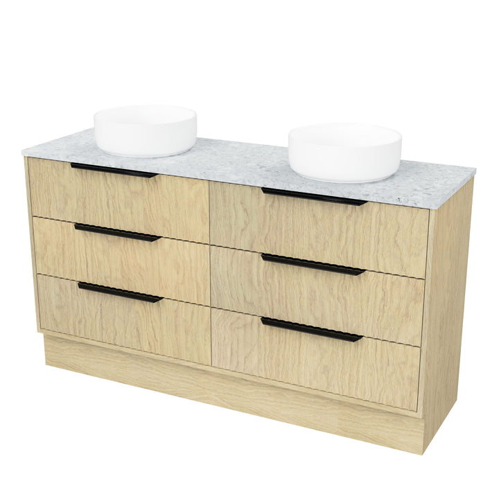 Emmett 1500mm Double WG Basins Silk Surface AC Top Floor-Standing Vanity