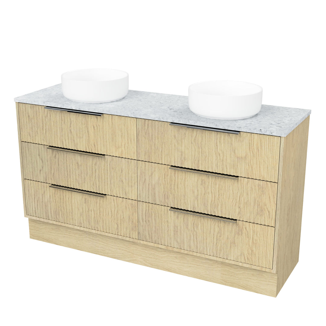 Emmett 1500mm Double WG Basins Silk Surface AC Top Floor-Standing Vanity