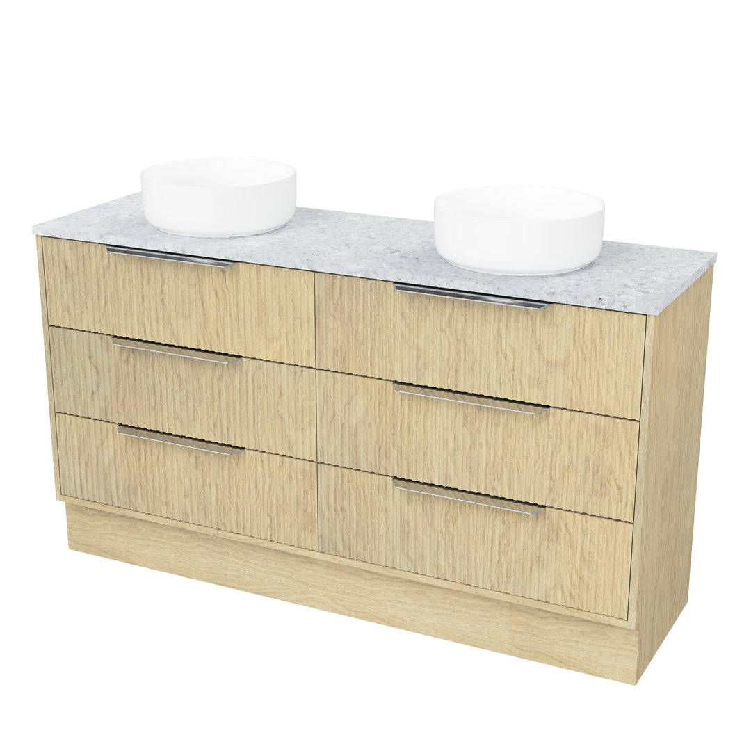 Emmett 1500mm Double WG Basins Silk Surface AC Top Floor-Standing Vanity