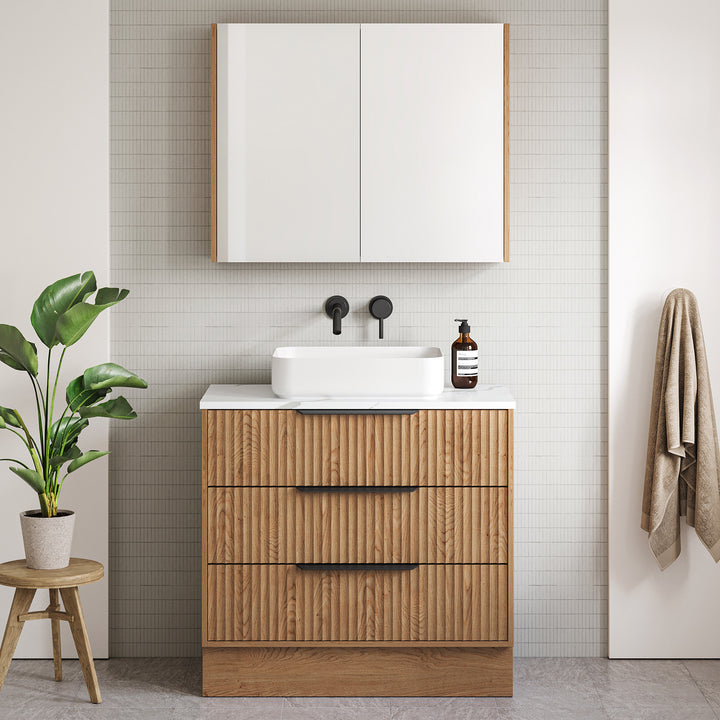 Emmett 900mm Centre WG Basin Silk Surface AC Top Wall-Hung Vanity