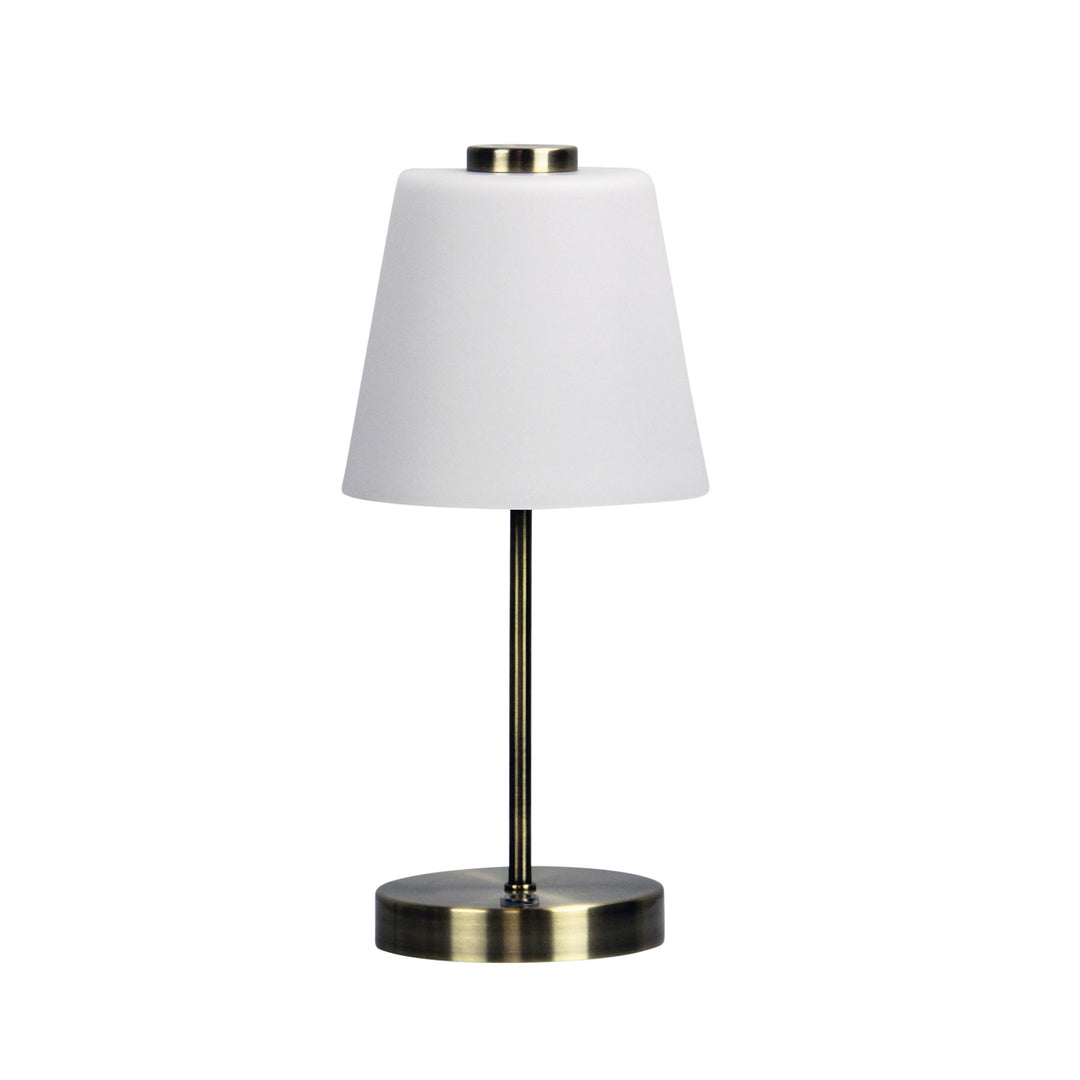 ERIK 5W LED Touch Lamp in Antique Brass & Brushed Chrome