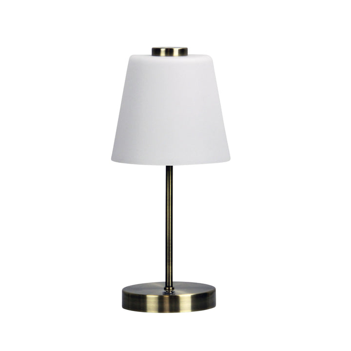 ERIK 5W LED Touch Lamp in Antique Brass & Brushed Chrome