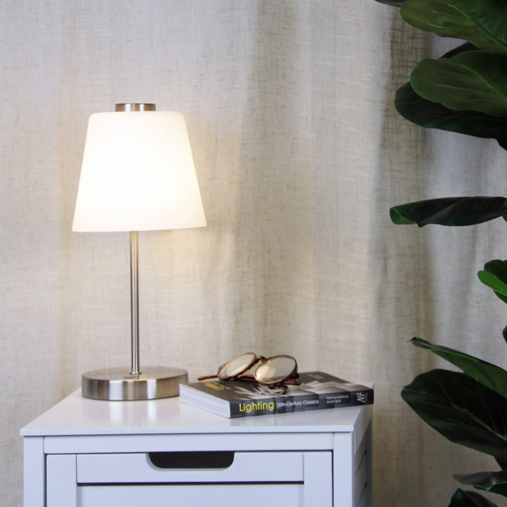 ERIK 5W LED Touch Lamp in Antique Brass & Brushed Chrome