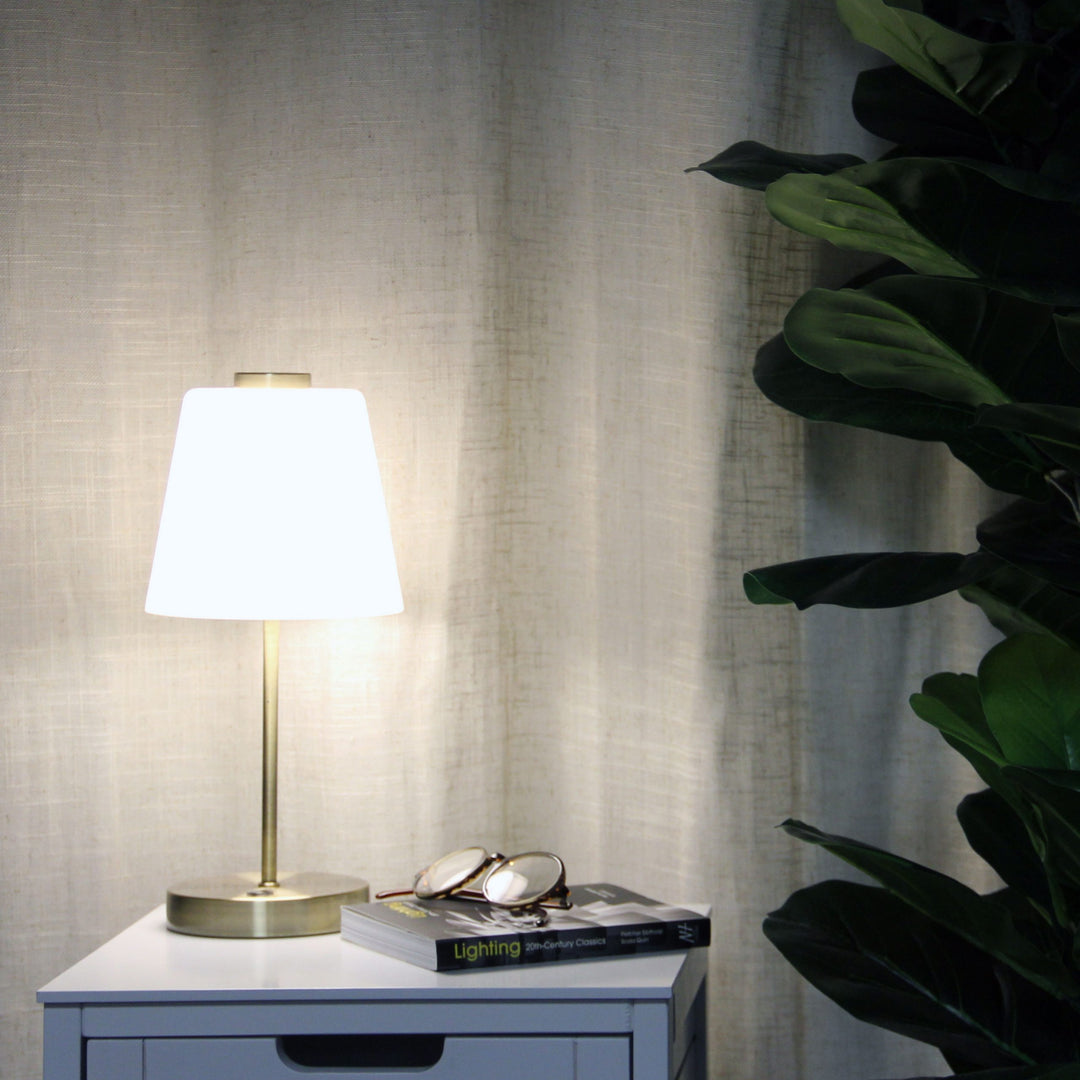 ERIK 5W LED Touch Lamp in Antique Brass & Brushed Chrome