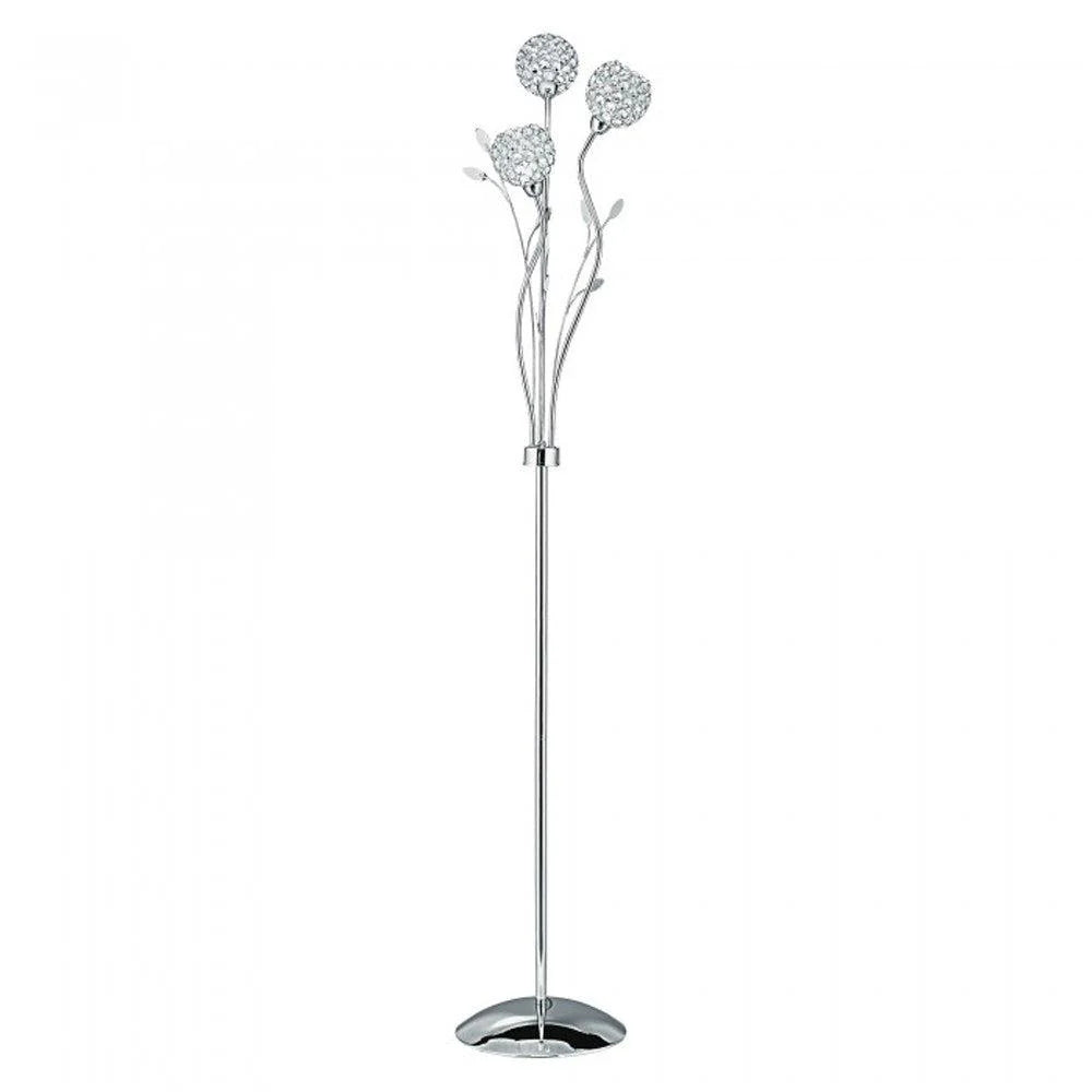 Elegant Floral LED Floor Lamp 3Lt in Chrome