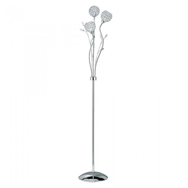 Elegant Floral LED Floor Lamp 3Lt in Chrome
