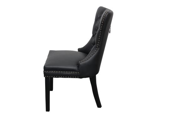Elena Chair Black Faux Leather