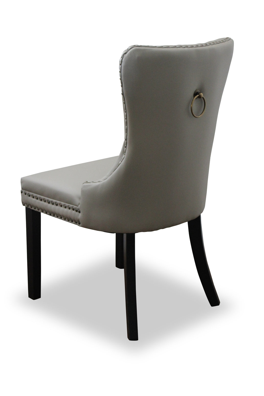 Elena Dining Chair Grey PU Antique studs and ring pull